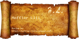 Heffler Lili névjegykártya
